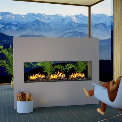 muenkel design tunnel fire electronic [Opti-myst heat Elektrokamineinsatz]: 700 mm - 2.000 Watt Heizleistung - ohne Scheibe