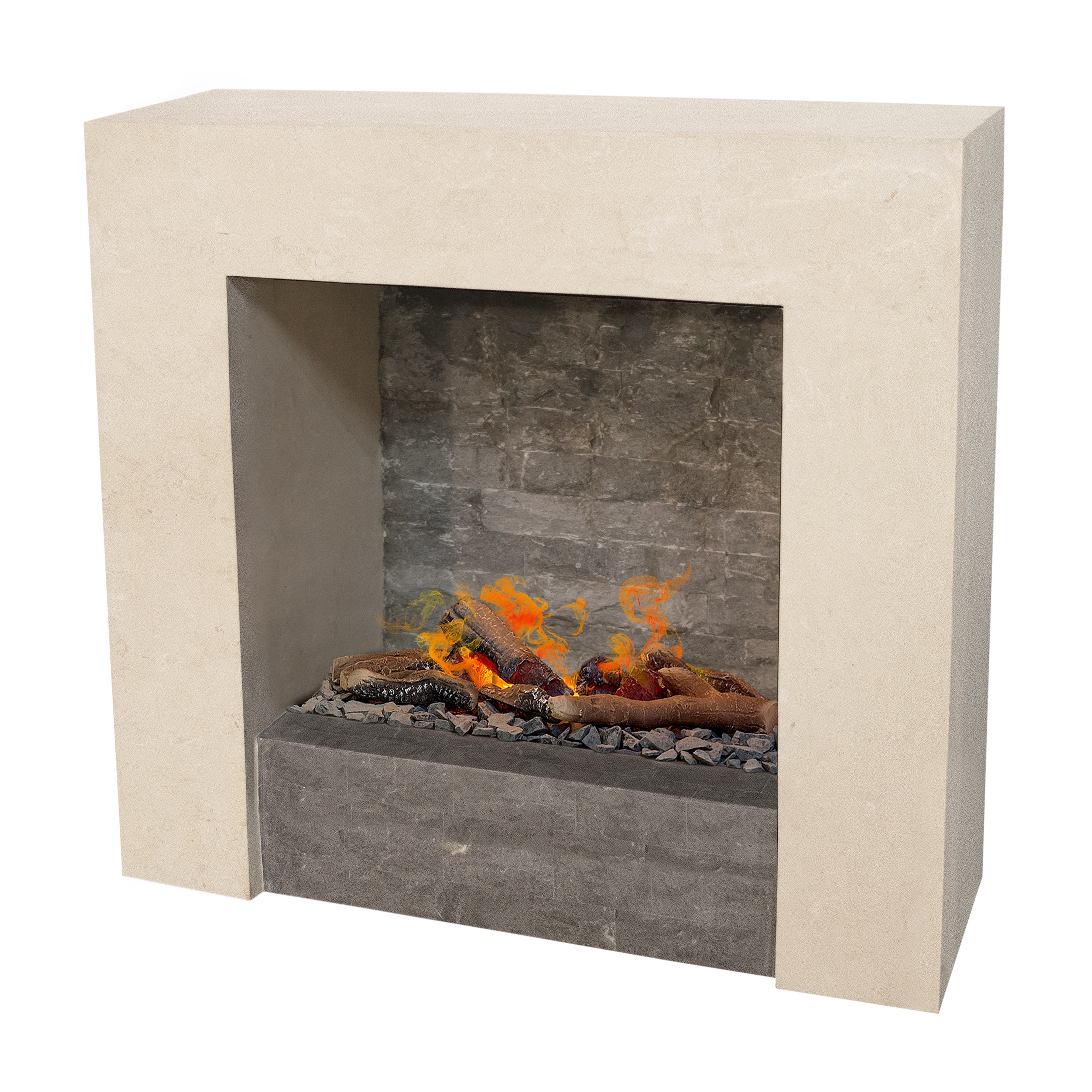 Xaralyn Milos Opti-myst Elektrokamin: Dekoholz mit Stehrost (gezackt)