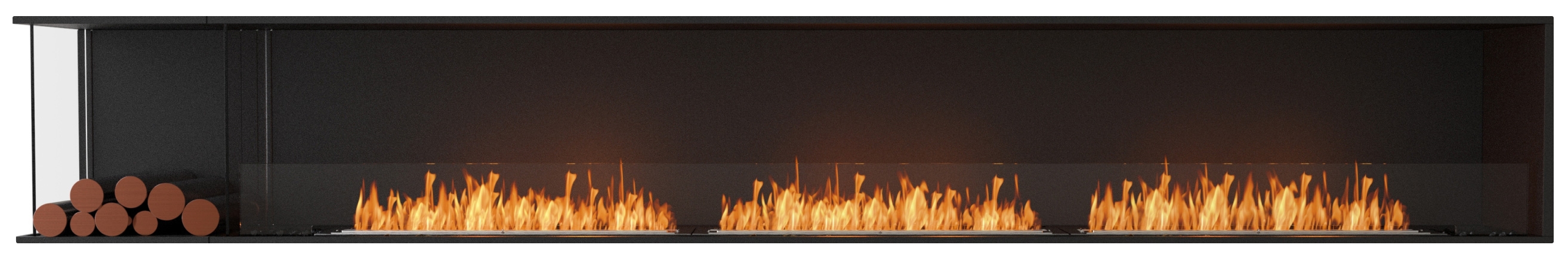 EcoSmart Flex - Front + links offen [Ethanol Einbau Gehäuse]: Flex140 - Holzbox linksseitig