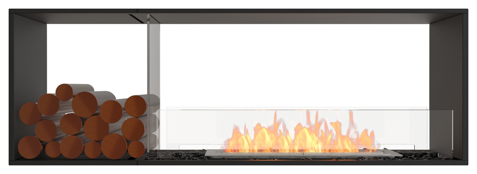 EcoSmart Flex - Raumtrenner - Tunnel [Ethanol Einbau Gehäuse]: Flex60 - Holzbox einseitig