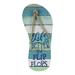 Wood Life is Better In Flip Flops Slatted Wood 22 Inch Wall Decor Sign - Blue