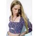 Zara Tops | New Zara Multicolored Floral Printed Cut Out Top Size S | Color: Pink/Purple | Size: S