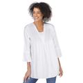 Plus Size Women's Bell-Sleeve V-Neck Tunic by Woman Within in White (Size 22/24)