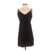 H&M Cocktail Dress - Shift V Neck Sleeveless: Black Print Dresses - Women's Size Small