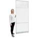 36"W x 7'H Tall White Laminate Office Panels w/Glass Window