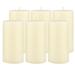 Symple Stuff 6 Piece Long Pillar Candle Set Paraffin, Cotton in Brown/White | 6 H x 3 W x 3 D in | Wayfair 79505576700A48EEA59E30AFBA42E869