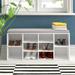 Zipcode Design™ Azurine Shoe Storage Bench Wood/Manufactured Wood in Gray/White | 17.3 H x 39.4 W x 11.6 D in | Wayfair