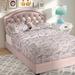 Viv + Rae™ Keltner Panel Bed Upholstered/Metal & Upholstered/Faux leather in Pink/White | 47.25 H x 57.88 W x 83.25 D in | Wayfair