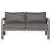 Cabo Outdoor Love Seat Patio Furniture Durable Aluminum frame includes Dark Grey Olefin Cushions