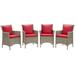 Conduit Outdoor Patio Wicker Rattan Dining Armchair Set of 4 - N/A