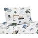 Construction Truck Collection 3-piece Twin Sheet Set - Grey Yellow Black Blue and Green Transportation