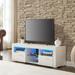 White morden TV Stand with LED Lights,high glossy front TV Cabinet,can be assembled in Lounge Room ,WHITE