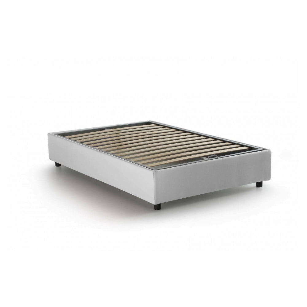 Lit demi-carré en tissu blanc 120x190 cm