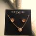 Coach Jewelry | Coach Rose Gold Jewelry Set: Studs & Necklace | Color: Gold | Size: Os