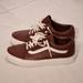 Vans Shoes | Burgundy Leather Vans Old Skool. Mens 7.5 Womens 9 | Color: Red/White | Size: 9