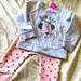 Disney Matching Sets | Disney Minnie Mouse Outfit Sweatpants Sweatshirt | Color: Gray/Pink | Size: 24mb