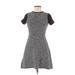 Ann Taylor LOFT Casual Dress - A-Line: Black Marled Dresses - Women's Size 2 Petite