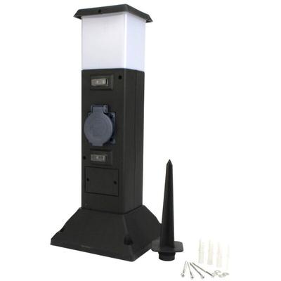 Gartensteckdose mit Lampe Mehrfachsteckdose Gartenlampe - Unitec Image