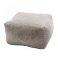 Pouf carré en tissu velours cotelé gris perle