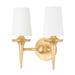 Torch - 2 Light Wall Sconce - White Shade