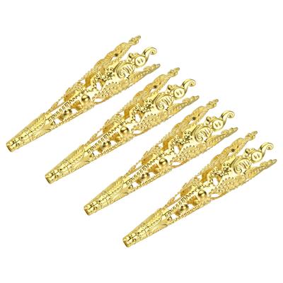 Corsage Decorative Holder, Lapel Pin Brooch Vase 42mm Gold Tone 4pcs - Gold Tone