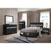 Aoolive Wooden Bedroom Night Table Nightstand in Black