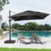 Crestlive Products 10ft Aluminum Patio Cantilever Offset Umbrella 360 degrees Rotation