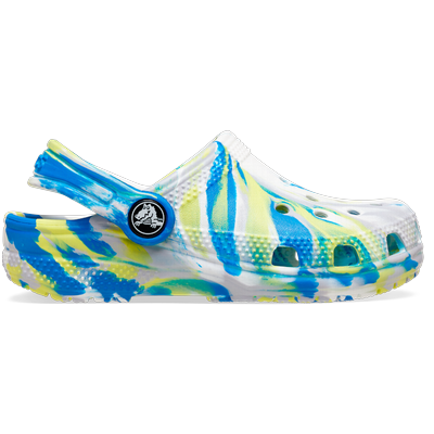 Crocs White / Bright Cobalt Toddler Classic Marbled Clog Shoes Crocs White /...