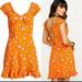 Free People Dresses | Free People, Like A Lady, Orange Print Mini Dress In Size Large | Color: Orange/Pink | Size: L