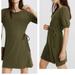 Madewell Dresses | Madewell Palm Tree Crosshatch Puff-Sleeve Faux-Wrap Dress Green | Color: Green | Size: Various