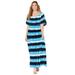 Plus Size Women's Meadow Crest Maxi Dress by Catherines in Dark Sapphire Watercolor Stripes (Size 4X)