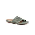 Wide Width Women's Corsica Slides by SoftWalk in Sage (Size 7 1/2 W)