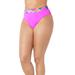 Plus Size Women's High Waist Cheeky Bikini Brief by Swimsuits For All in Bright Purple Floral (Size 16)