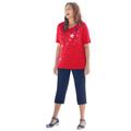 Plus Size Women's Stars & Shine Tee by Catherines in Red Star Falling (Size 1X)