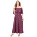 Plus Size Women's Meadow Crest Maxi Dress by Catherines in Classic Red Paisley (Size 6X)