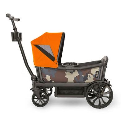 Veer Cruiser (2 Seater) Stroller Wagon + Canopy Bundle - Camo/Sienna Orange