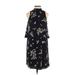 Apt. 9 Casual Dress - Shift Mock Sleeveless: Black Floral Dresses - Women's Size Small