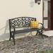 Astoria Grand Chani Steel Garden Outdoor Bench Metal in Black | 33.5 H x 50.4 W x 23.4 D in | Wayfair 12CE5E4CCECE4FDC95491E55B0D35759