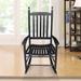Rosalind Wheeler Patio Rockers Chair Wooden Porch Chair Rocking Chair in Gray/Black | 45.25 H x 24.5 W x 32.9 D in | Wayfair