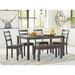 Gracie Oaks Jaworski 6 Piece Dining Set Wood/Upholstered in Brown/Gray | Wayfair 7EADE986024743AE95ED6448096F1675