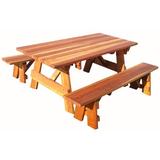 Loon Peak® Diggory Rectangular Outdoor Picnic Table Wood in Brown | 72 W x 33 D in | Wayfair C71F7B64A0B44006BA6245CEC329CF3A