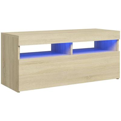 TV-Schrank mit LED-Leuchten Sonoma-Eiche 90x35x40 cm Vidaxl