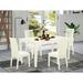 East West Furniture 5 Piece Dinette Set- a Rectangle Dining Room Table and 4 Linen Fabric Kitchen Dining Chairs, Linen White