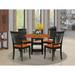 East West Furniture Dining Set- a Dining Table and 4 dining Chairs, Black & Cherry(Pieces Options)