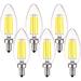 Luxrite 5W Vintage E12 LED Bulb 60W Equivalent, 550 Lumens, Dimmable Candelabra LED Bulbs, Clear Glass (6 Pack)