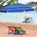 Gymax 7.2ft Beach Umbrella Outdoor Patio Garden w/ Carrying Bag Sand