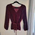 J. Crew Tops | J. Crew Puff Sleeve Mulberry / Maroon Drape V Neck Top | Color: Red | Size: 10