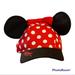 Disney Accessories | Disney Minnie Mouse Baseball Cap With Mouse Ears | Color: Red/White | Size: Osg