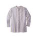 Men's Big & Tall Gauze Mandarin Collar Shirt by KingSize in Dark Salmon Stripe (Size 3XL)