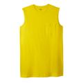 Men's Big & Tall Shrink-Less™ Longer-Length Lightweight Muscle Pocket Tee by KingSize in Cyber Yellow (Size 9XL) Shirt